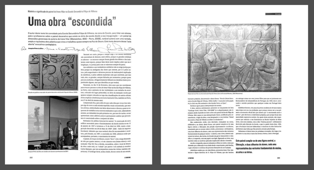 História e significado do Painel de Irene Vilar na Escola Filipa de Vilhena