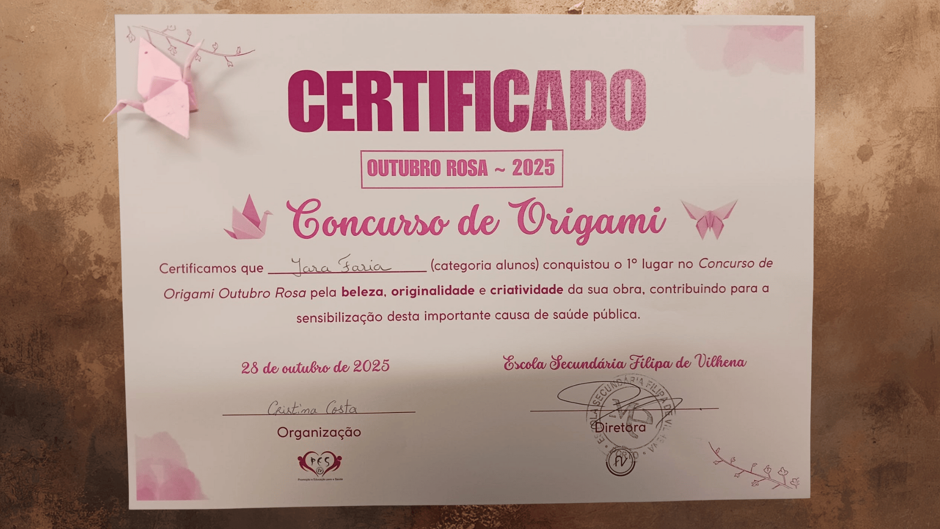 Quando a Arte se Junta à Causa: Prémios do Concurso de Origamis